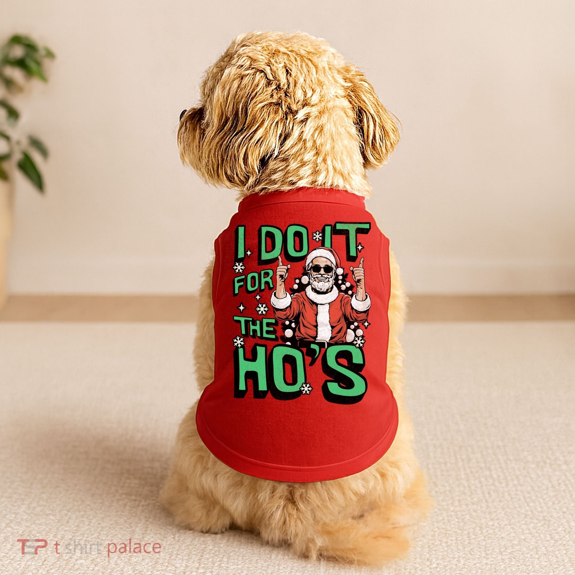 I Do It For The HoS Funny Christmas Santa Claus Doggie Tank