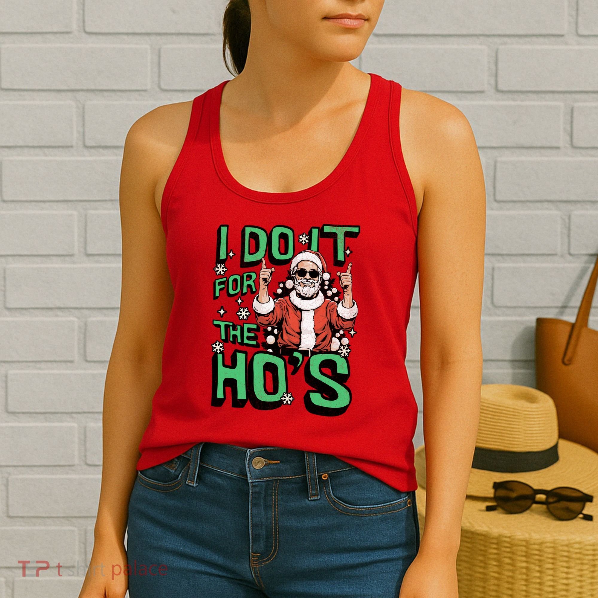 I Do It For The HoS Funny Christmas Santa Claus Women's Tank Top