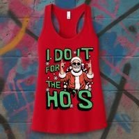 I Do It For The HoS Funny Christmas Santa Claus Women's Tank Top thumb 3