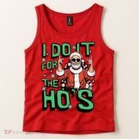 I Do It For The HoS Funny Christmas Santa Claus Tank Top thumb 2