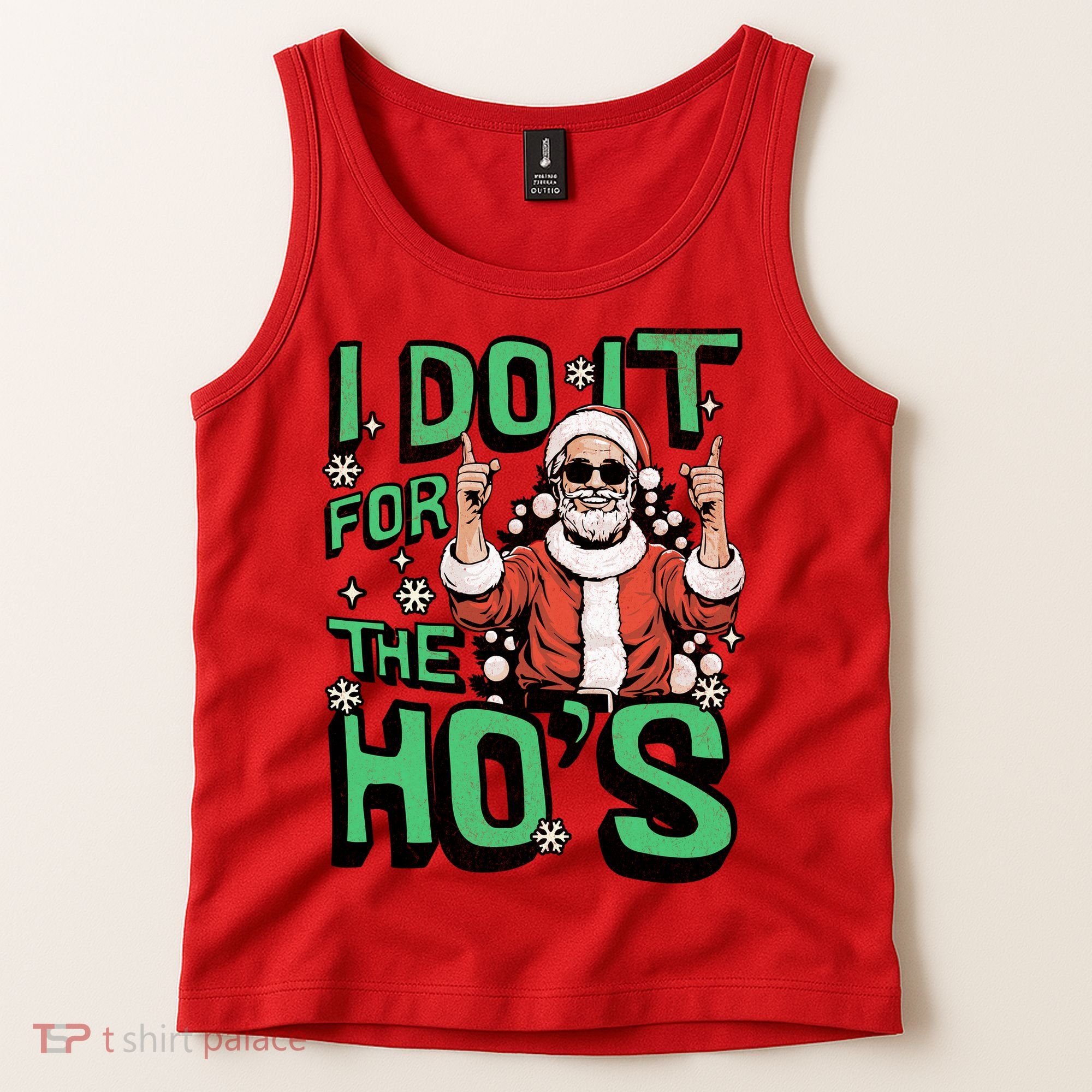 I Do It For The HoS Funny Christmas Santa Claus Tank Top