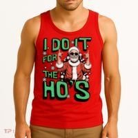 I Do It For The HoS Funny Christmas Santa Claus Tank Top thumb 3