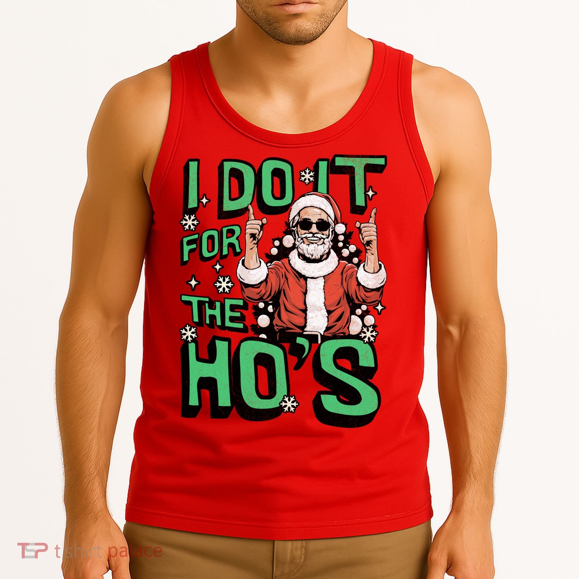 I Do It For The HoS Funny Christmas Santa Claus Tank Top