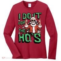 I Do It For The HoS Funny Christmas Santa Claus Women's Long Sleeve Shirt thumb 0