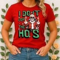 I Do It For The HoS Funny Christmas Santa Claus Women's T-Shirt thumb 2