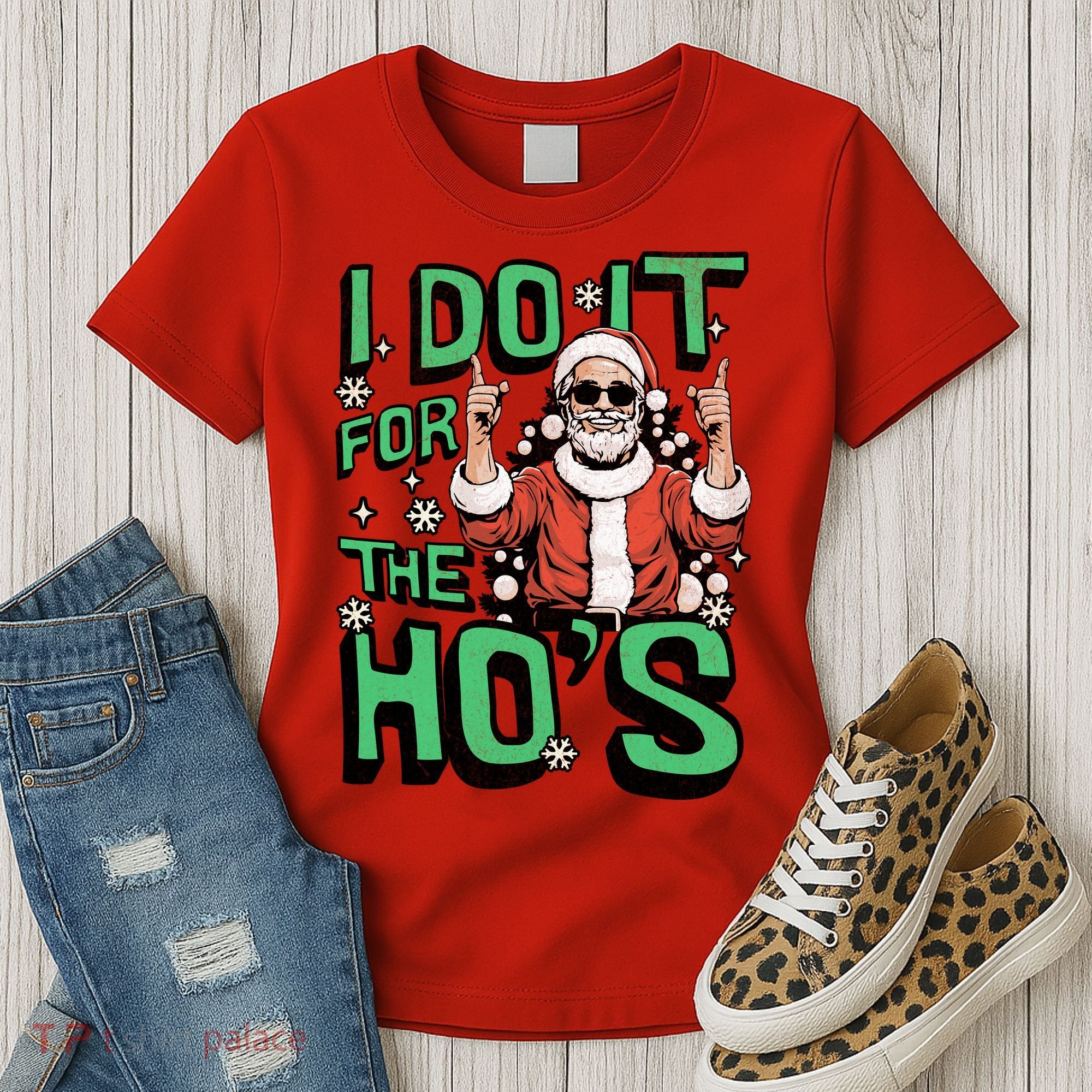 I Do It For The HoS Funny Christmas Santa Claus Women's T-Shirt