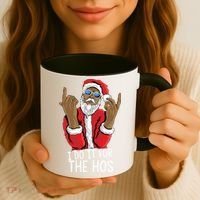 I Do It For The Hos American African Santa Gift Coffee Mug thumb 3