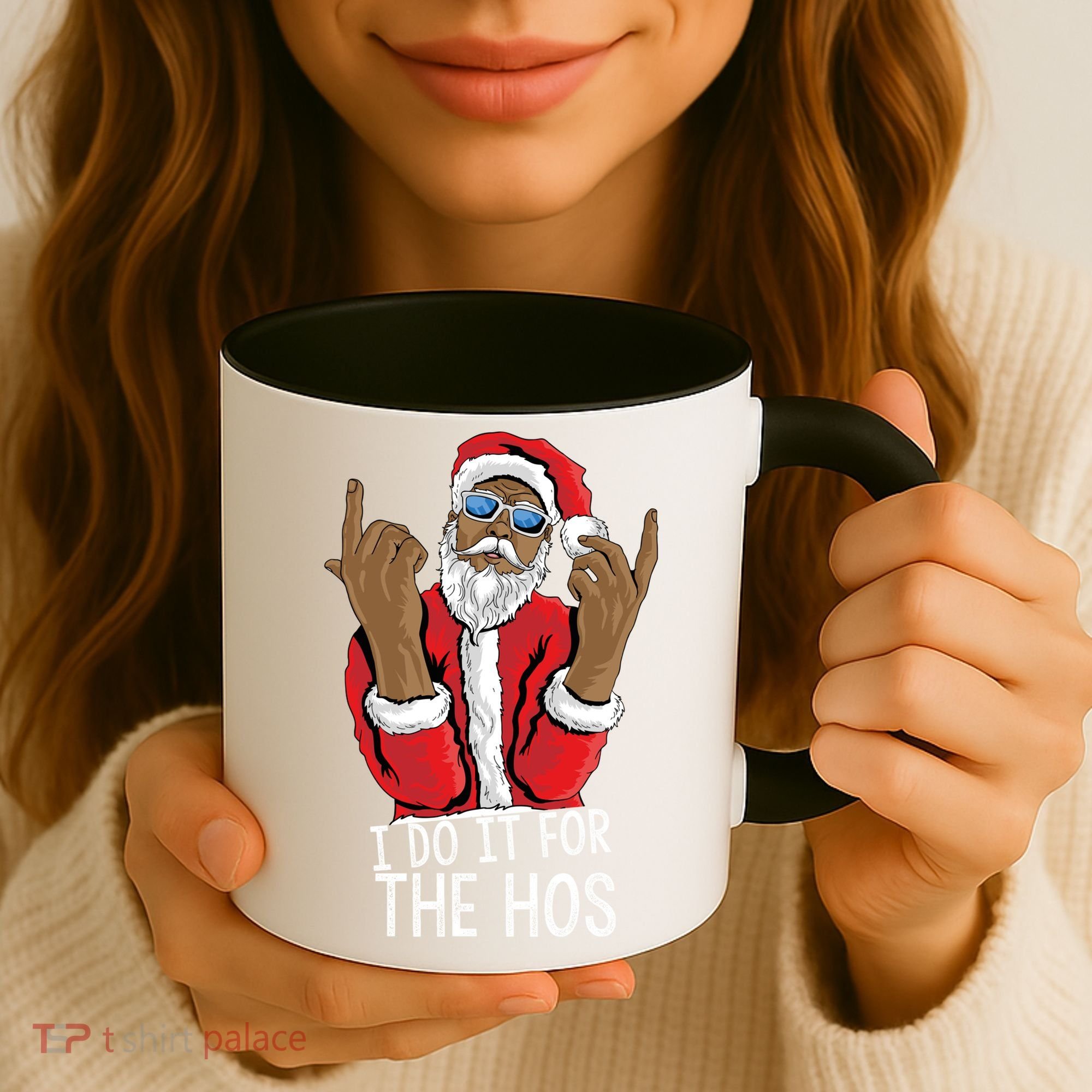 I Do It For The Hos American African Santa Gift Coffee Mug