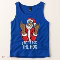 I Do It For The Hos American African Santa Gift Tank Top thumb 2