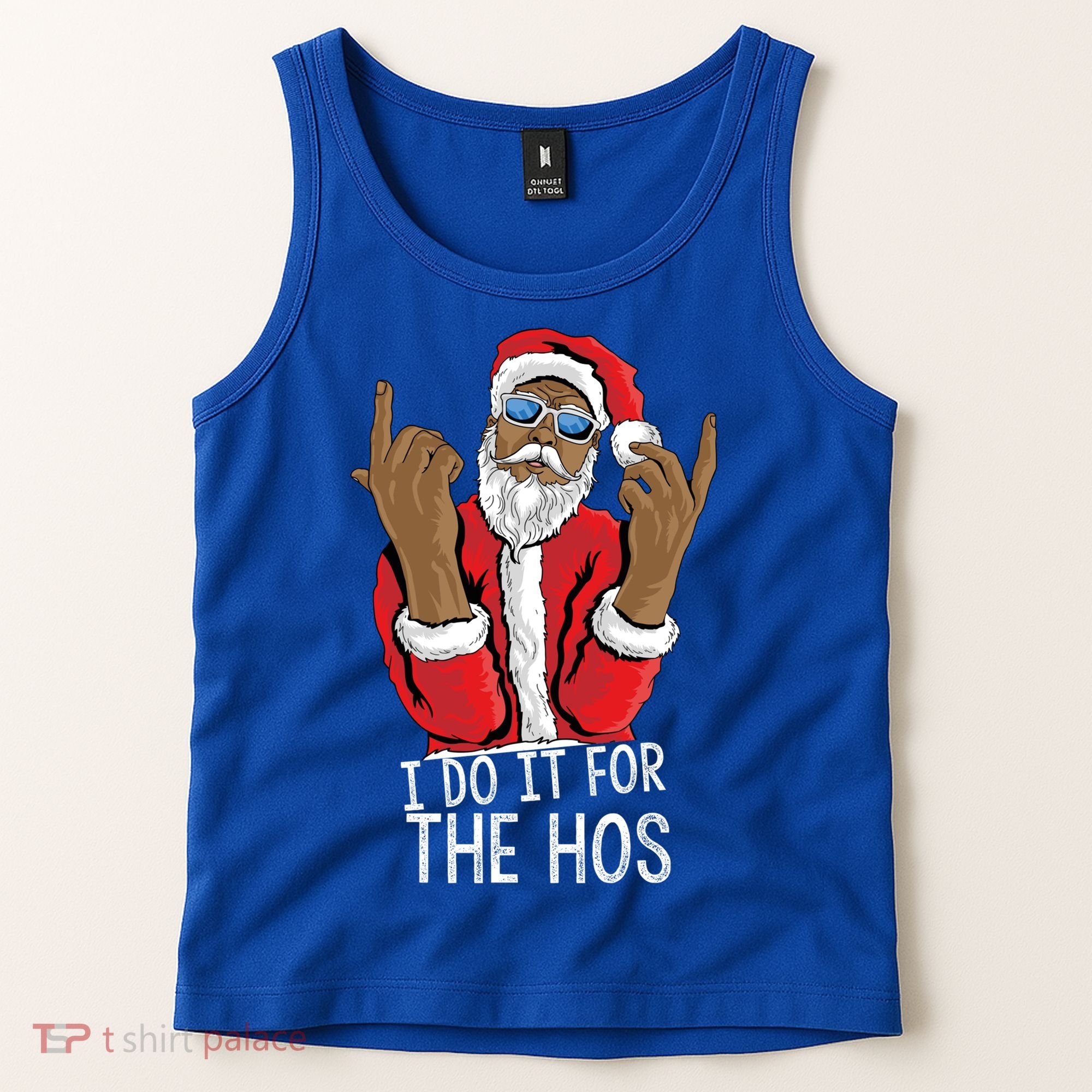 I Do It For The Hos American African Santa Gift Tank Top