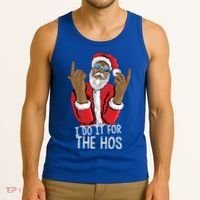 I Do It For The Hos American African Santa Gift Tank Top thumb 3