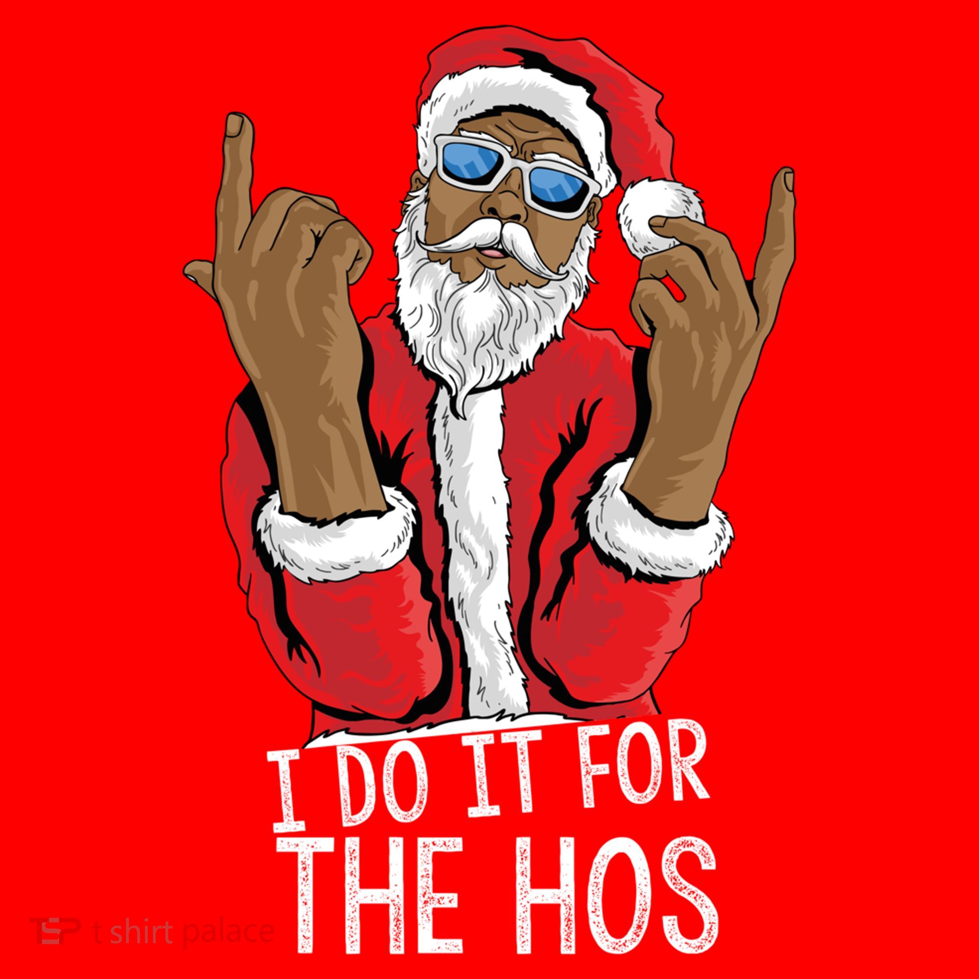 I Do It For The Hos American African Santa Gift Santa Hat