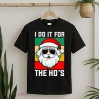 I Do It For The Hos Santa Claus Shades Funny Christmas T-Shirt thumb 2