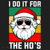I Do It For The Hos Santa Claus Shades Funny Christmas Hat thumb 2