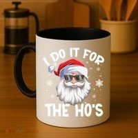 I Do It For The Hos Christmas In July Santa Claus Meaningful Gift Coffee Mug thumb 4