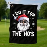 I Do It For The Hos Christmas In July Santa Claus Meaningful Gift Golf Towel thumb 1