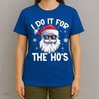 I Do It For The Hos Christmas In July Santa Claus Meaningful Gift T-Shirt thumb 4