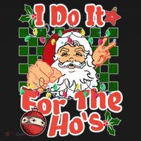 I Do It For The Hos Santa Claus Christmas Lights Bucket Hat thumb 4