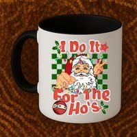 I Do It For The Hos Santa Claus Christmas Lights Coffee Mug thumb 2