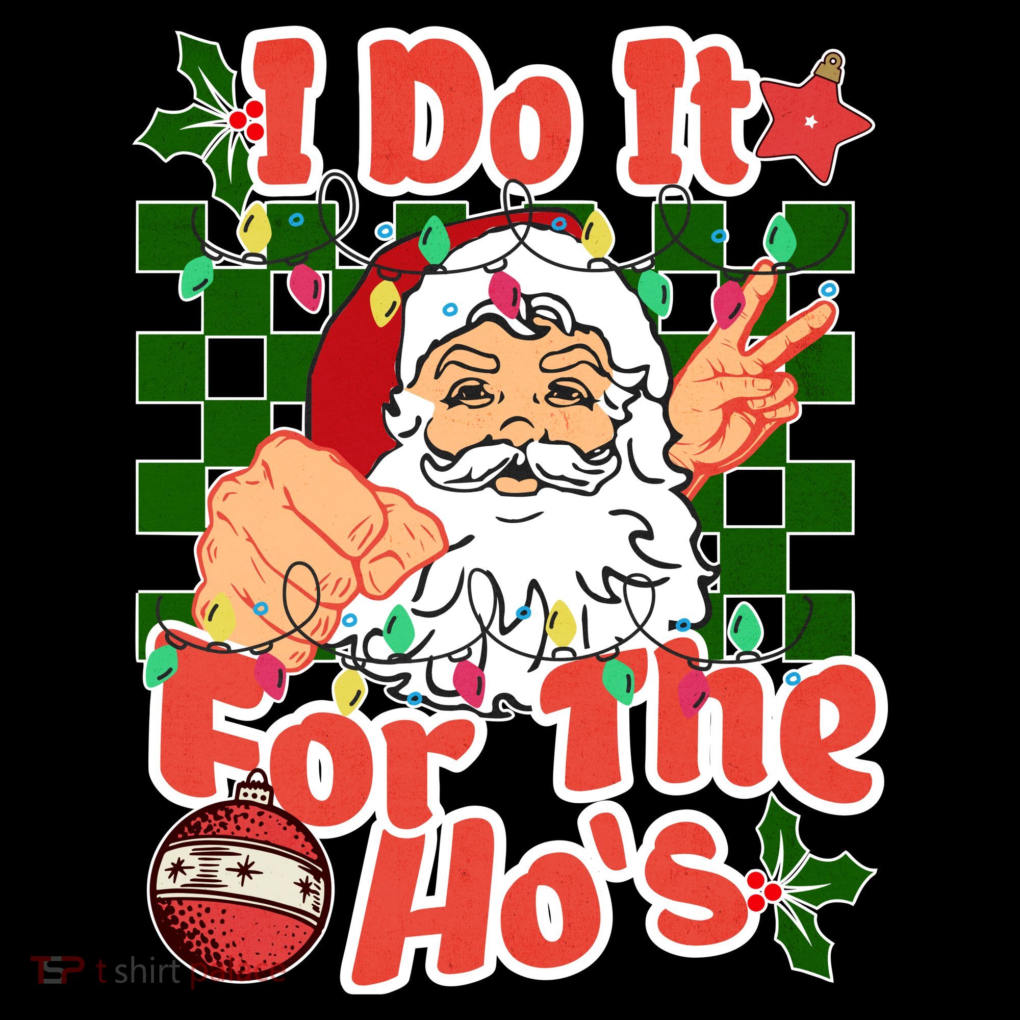 I Do It For The Hos Santa Claus Christmas Lights Coffee Mug