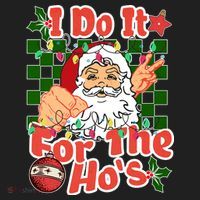 I Do It For The Hos Santa Claus Christmas Lights Beanie thumb 2