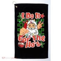 I Do It For The Hos Santa Claus Christmas Lights Golf Towel thumb 0