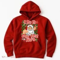 I Do It For The Hos Santa Claus Christmas Lights Hoodie thumb 0