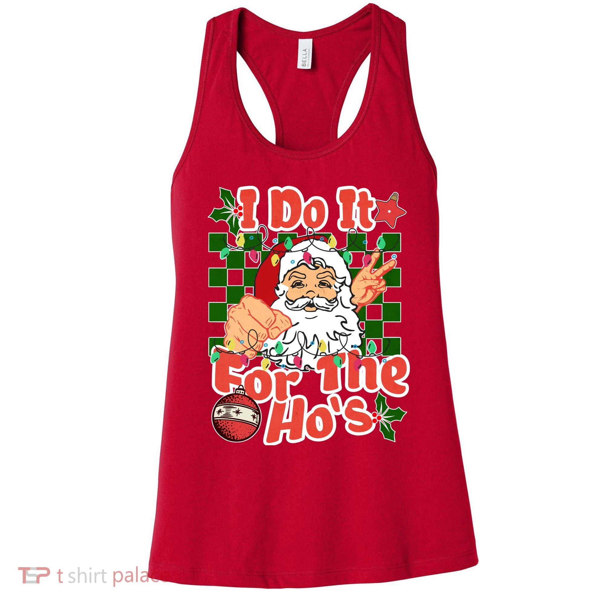 I Do It For The Hos Santa Claus Christmas Lights Women's Tank Top