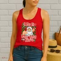 I Do It For The Hos Santa Claus Christmas Lights Women's Tank Top thumb 2