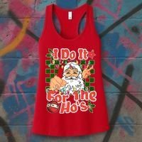 I Do It For The Hos Santa Claus Christmas Lights Women's Tank Top thumb 3