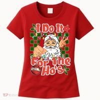 I Do It For The Hos Santa Claus Christmas Lights Women's T-Shirt thumb 0