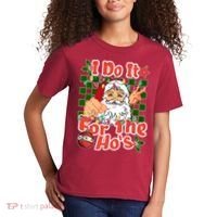 I Do It For The Hos Santa Claus Christmas Lights Kids T-Shirt thumb 2