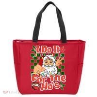 I Do It For The Hos Santa Claus Christmas Lights Tote Bag thumb 0