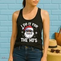 I Do It For The Hos Santa Claus Funny Christmas In July Xmas Women's Tank Top thumb 2