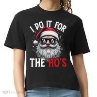 I Do It For The Hos Funny Christmas Santa Claus Comfort Colors Boxy T-Shirt thumb 0