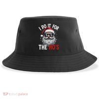 I Do It For The Hos Funny Christmas Santa Claus Sustainable Bucket Hat thumb 0