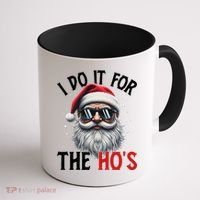 I Do It For The Hos Funny Christmas Santa Claus Coffee Mug thumb 1