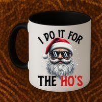 I Do It For The Hos Funny Christmas Santa Claus Coffee Mug thumb 2