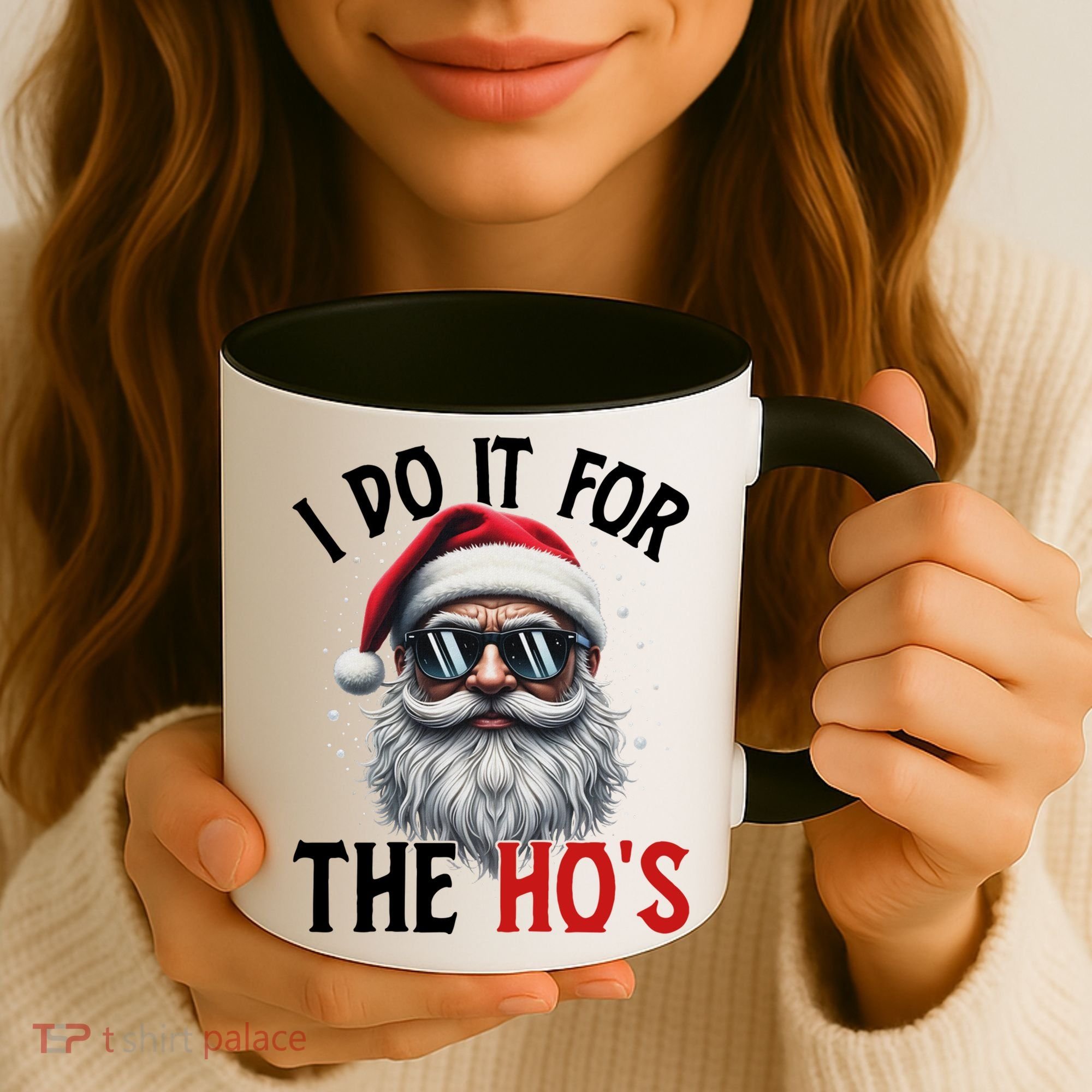 I Do It For The Hos Funny Christmas Santa Claus Coffee Mug