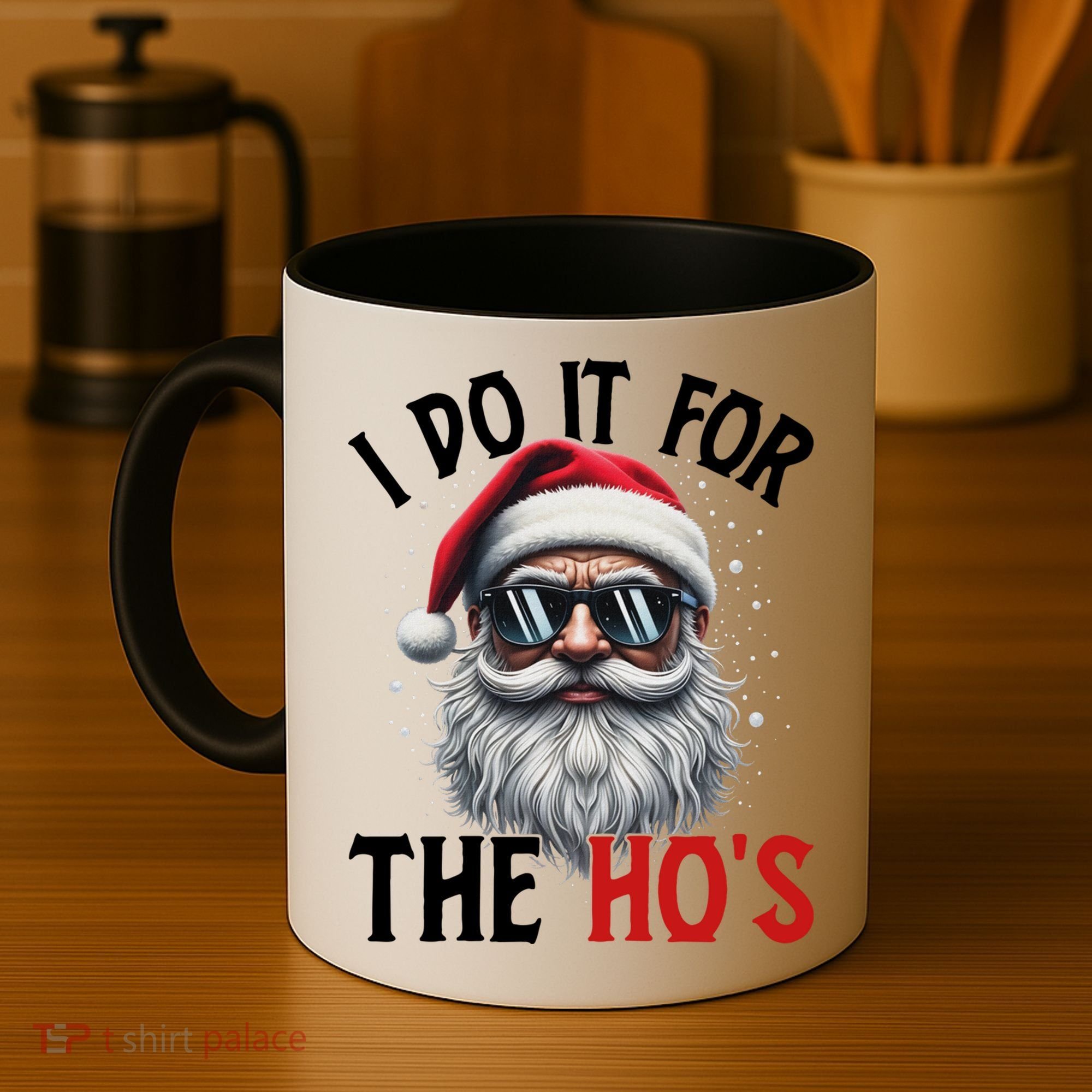 I Do It For The Hos Funny Christmas Santa Claus Coffee Mug
