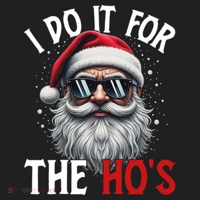 I Do It For The Hos Funny Christmas Santa Claus V.I.T. Fleece Crew Sweatshirt