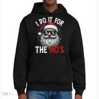 I Do It For The Hos Funny Christmas Santa Claus District V.I.T. Heavyweight Hoodie thumb 0