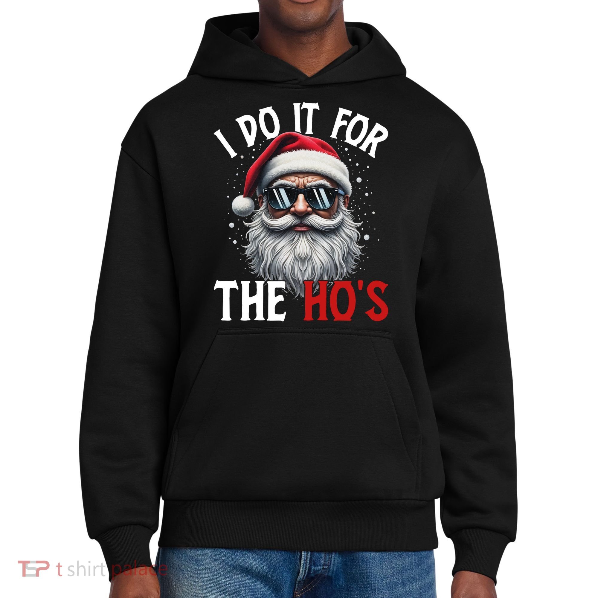 I Do It For The Hos Funny Christmas Santa Claus District V.I.T. Heavyweight Hoodie
