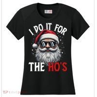 I Do It For The Hos Funny Christmas Santa Claus Women's Cooling Performance Crew T-Shirt thumb 0