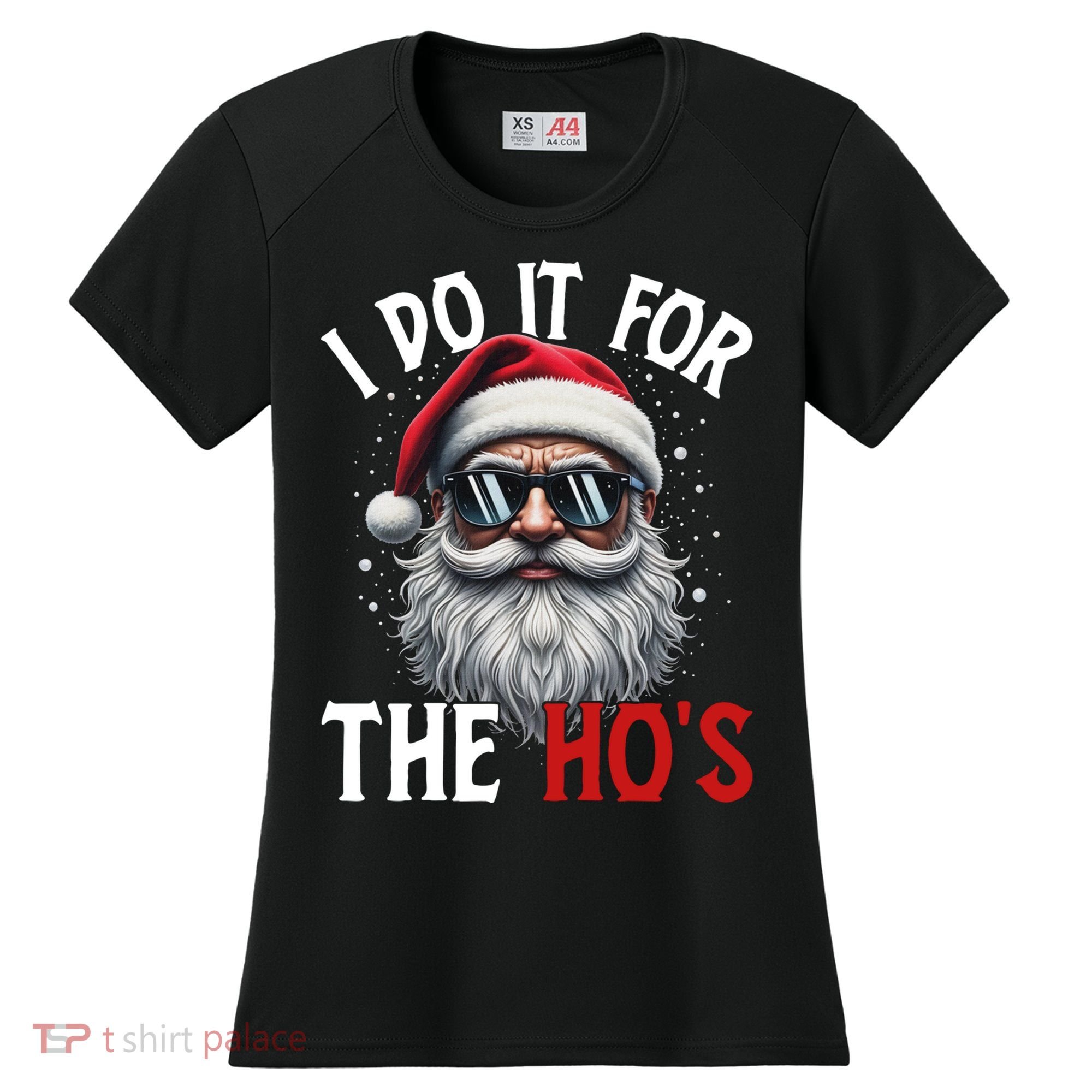 I Do It For The Hos Funny Christmas Santa Claus Women's Cooling Performance Crew T-Shirt