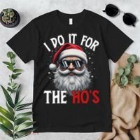 I Do It For The Hos Funny Christmas Santa Claus Premium T-Shirt thumb 2