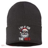 I Do It For The Hos Funny Christmas Santa Claus Sustainable Knit Beanie thumb 0