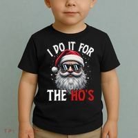 I Do It For The Hos Funny Christmas Santa Claus Toddler T-Shirt thumb 2