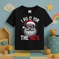 I Do It For The Hos Funny Christmas Santa Claus Toddler T-Shirt thumb 3