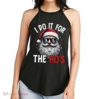 I Do It For The Hos Funny Christmas Santa Claus Women's Perfect Tri Rocker Tank thumb 2